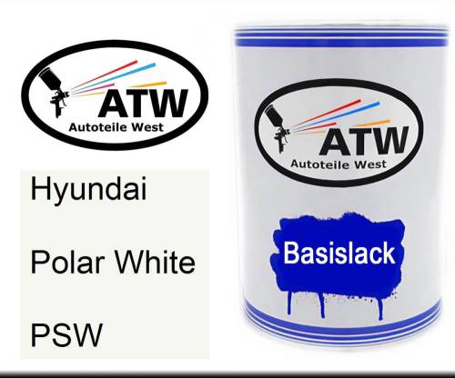 Hyundai, Polar White, PSW: 500ml Lackdose, von ATW Autoteile West.